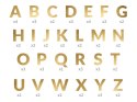 Baner wszystkie Litery, personalizacja, złote 14cm