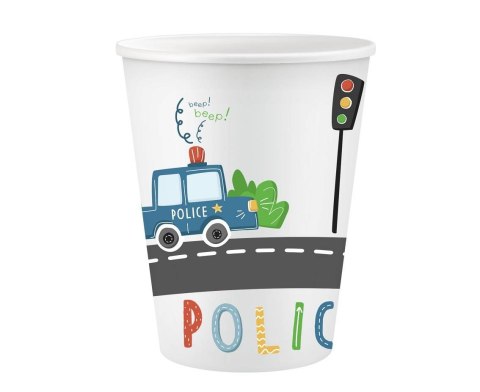Kubeczki papierowe Policja, 6 szt Kubeczki papierowe Policja, 6 szt