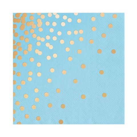 Serwetki Niebieskie w złote kropki 33x33cm, 10 szt. Serwetki Niebieskie w złote kropki 33x33cm, 10 szt.