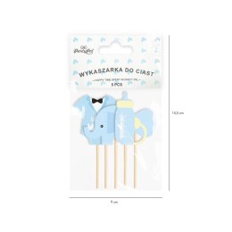 Toppery na Baby Shower dla chłopca słonik 5szt