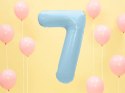 Balon foliowy Cyfra 7, 86cm, jasny niebieski