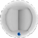 Balon foliowy, okrągły, srebrny, 10 cm, Grabo