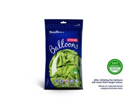 Balony lateksowe Strong, Limonkowe, Pastel Lime Green, 12cm, 100 szt.