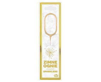 Zimne ognie złota cyfra 0, 17cm Zimne ognie złota cyfra 0, 17cm