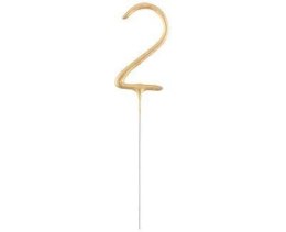 Zimne ognie złota cyfra 2, 17cm
