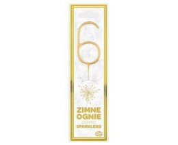 Zimne ognie złota cyfra 6, 17cm