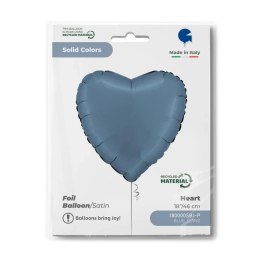 Balon Foliowy - Satynowe, Niebieskie, Jeansowe, 46 cm, Grabo