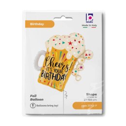 Balon Foliowy urodzinowy Kufel, Cheers It's Your Birthday, 68 cm