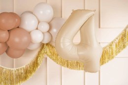 Balon foliowy Cyfra 4, 72cm, beżowa, kremowa