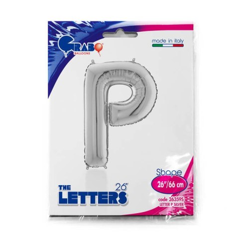 Balon foliowy Litera P, 66cm,Srebrna Balon foliowy Litera P, 66cm,Srebrna