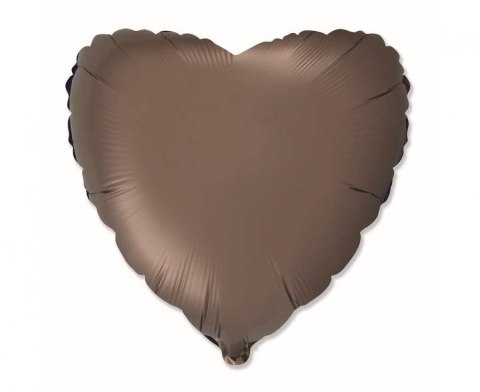 Balon foliowy serce, satynowy, brązowy, 45cm, Flexmetal Balon foliowy serce, satynowy, brązowy, 45cm, Flexmetal