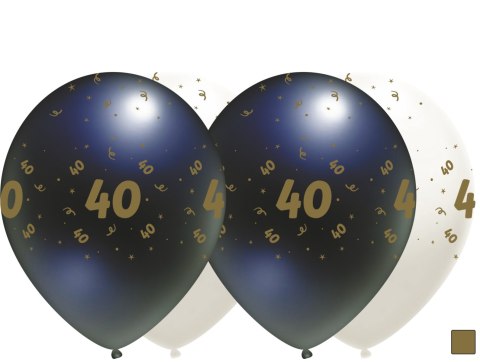 Balony urodzinowe czarne, "40", 30cm, 50 szt. Balony urodzinowe czarne, "40", 30cm, 50 szt.