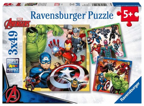 Ravensburger Puzzle dla dzieci 2D: Marvel Avengers. 3x49 elementów 8040 Ravensburger Puzzle dla dzieci 2D: Marvel Avengers. 3x49 elementów 8040