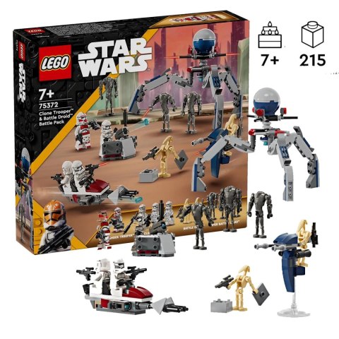 LEGO Star Wars Zestaw bitewny z żołnierzem armii klonów™ i droidem bojowym 75372 LEGO Star Wars Zestaw bitewny z żołnierzem armii klonów™ i droidem bojowym 75372