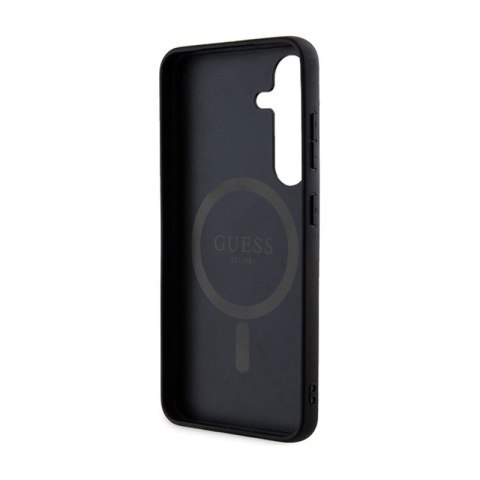 Guess 4G Collection Leather Metal Logo MagSafe - Etui Samsung Galaxy S24+ (czarny) Guess 4G Collection Leather Metal Logo MagSafe - Etui Samsung Galaxy S24+ (czarny)