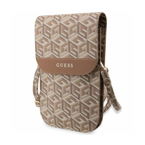 Guess GCube Stripe Phone Bag - Torba z przegrodą na smartfona (brązowy) Guess GCube Stripe Phone Bag - Torba z przegrodą na smartfona (brązowy)