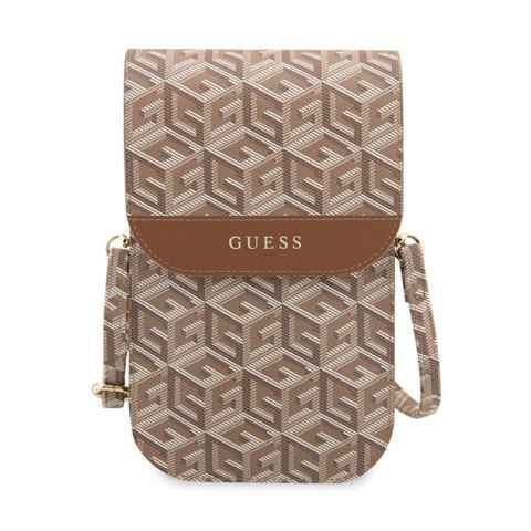 Guess GCube Stripe Phone Bag - Torba z przegrodą na smartfona (brązowy) Guess GCube Stripe Phone Bag - Torba z przegrodą na smartfona (brązowy)