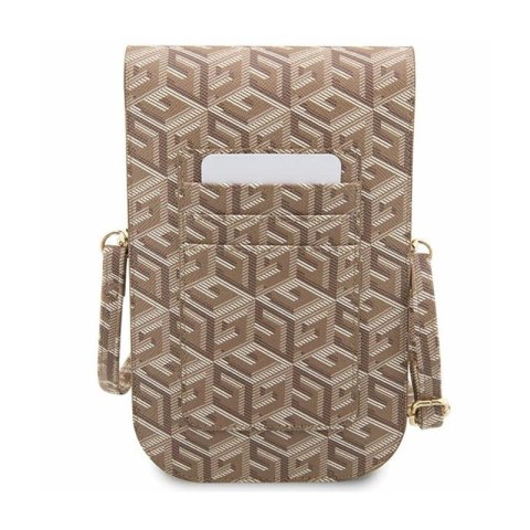 Guess GCube Stripe Phone Bag - Torba z przegrodą na smartfona (brązowy) Guess GCube Stripe Phone Bag - Torba z przegrodą na smartfona (brązowy)
