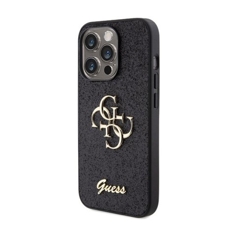 Guess Glitter Script Big 4G - Etui iPhone 15 Pro Max (czarny) Guess Glitter Script Big 4G - Etui iPhone 15 Pro Max (czarny)