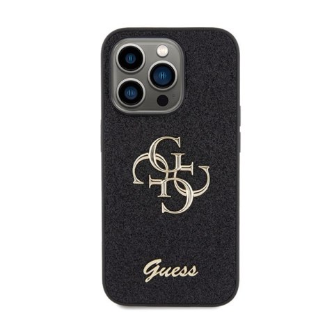 Guess Glitter Script Big 4G - Etui iPhone 15 Pro Max (czarny) Guess Glitter Script Big 4G - Etui iPhone 15 Pro Max (czarny)