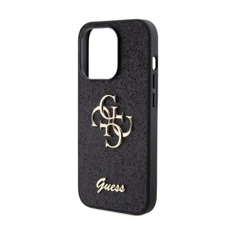 Guess Glitter Script Big 4G - Etui iPhone 15 Pro Max (czarny) Guess Glitter Script Big 4G - Etui iPhone 15 Pro Max (czarny)