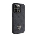 Guess Leather 4G Triangle Strass - Etui iPhone 15 Pro Max (czarny)