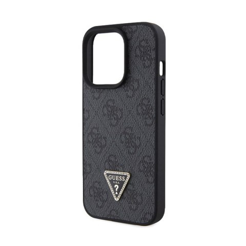 Guess Leather 4G Triangle Strass - Etui iPhone 15 Pro Max (czarny) Guess Leather 4G Triangle Strass - Etui iPhone 15 Pro Max (czarny)