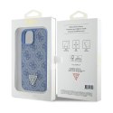 Guess Leather 4G Triangle Strass - Etui iPhone 15 (niebieski)