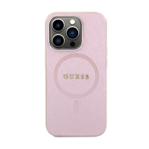 Guess Saffiano MagSafe - Etui iPhone 15 Pro Max (różowy) Guess Saffiano MagSafe - Etui iPhone 15 Pro Max (różowy)