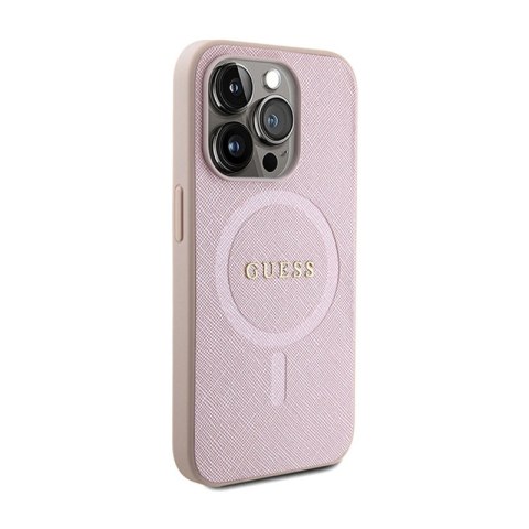 Guess Saffiano MagSafe - Etui iPhone 15 Pro Max (różowy) Guess Saffiano MagSafe - Etui iPhone 15 Pro Max (różowy)
