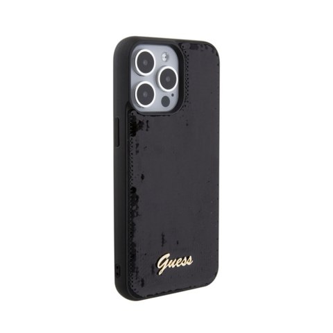 Guess Sequin Script Metal - Etui iPhone 15 Pro Max (czarny) Guess Sequin Script Metal - Etui iPhone 15 Pro Max (czarny)