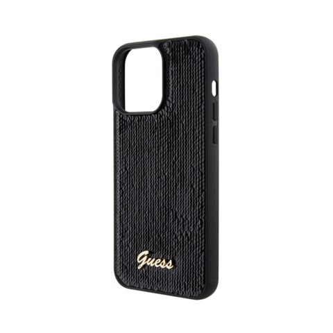 Guess Sequin Script Metal - Etui iPhone 15 Pro Max (czarny) Guess Sequin Script Metal - Etui iPhone 15 Pro Max (czarny)