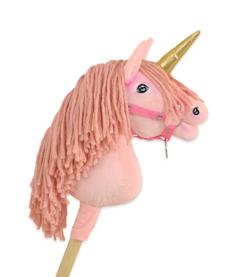 Hobby Horse Jednorożec na kiju mały różowy z różową grzywą i złotym rogiem Hobby Horse Jednorożec na kiju mały różowy z różową grzywą i złotym rogiem