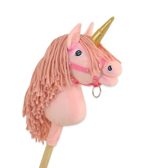 Hobby Horse Jednorożec na kiju mały różowy z różową grzywą i złotym rogiem Hobby Horse Jednorożec na kiju mały różowy z różową grzywą i złotym rogiem