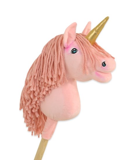 Hobby Horse Jednorożec na kiju mały różowy z różową grzywą i złotym rogiem Hobby Horse Jednorożec na kiju mały różowy z różową grzywą i złotym rogiem