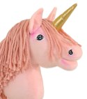 Hobby Horse Jednorożec na kiju mały różowy z różową grzywą i złotym rogiem