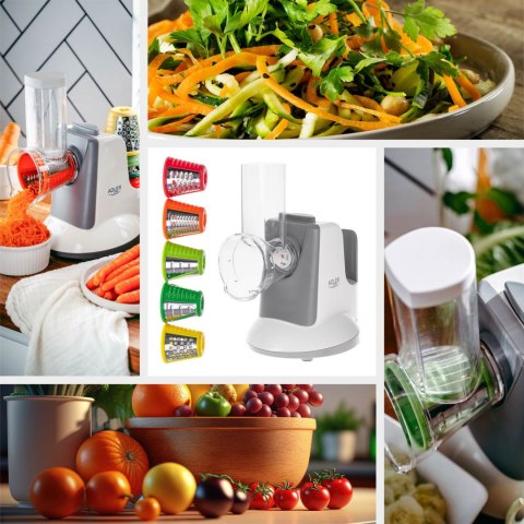 Szatkownica do warzyw Adler AD 4815 z 5 nasadkami