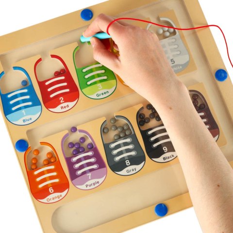 Tablica magnetyczna edukacyjna montessori sortowanie nauka kolorów buty 30 x 30 cm