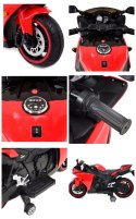 NAJNOWSZY WIELKI MOTOR ŚCIGACZ , ŚWIECĄCE KOŁA, PANEL, DŹWIĘKI, GAZ W MANETCE/WER1