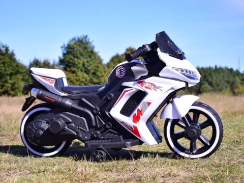 MOTOR ŚCIGACZ SPORT 1 Z OPARCIEM, ŚWIECĄCE KOŁA, DWA SILNIKI /DM1600 MOTOR ŚCIGACZ SPORT 1 Z OPARCIEM, ŚWIECĄCE KOŁA, DWA SILNIKI /DM1600