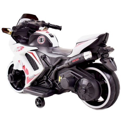 MOTOR ŚCIGACZ SPORT 1 Z OPARCIEM, ŚWIECĄCE KOŁA, DWA SILNIKI /DM1600 MOTOR ŚCIGACZ SPORT 1 Z OPARCIEM, ŚWIECĄCE KOŁA, DWA SILNIKI /DM1600