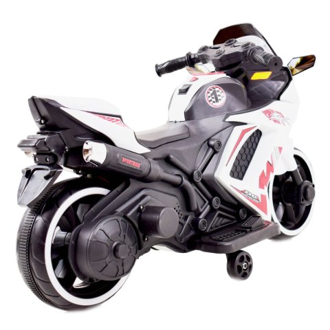 MOTOR ŚCIGACZ SPORT 1 Z OPARCIEM, ŚWIECĄCE KOŁA, DWA SILNIKI /DM1600 MOTOR ŚCIGACZ SPORT 1 Z OPARCIEM, ŚWIECĄCE KOŁA, DWA SILNIKI /DM1600