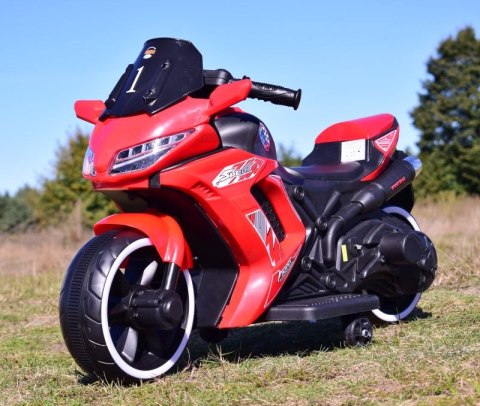 MOTOR ŚCIGACZ SPORT 1 Z OPARCIEM, ŚWIECĄCE KOŁA/, DWA SILNIKI/DM1600 MOTOR ŚCIGACZ SPORT 1 Z OPARCIEM, ŚWIECĄCE KOŁA/, DWA SILNIKI/DM1600