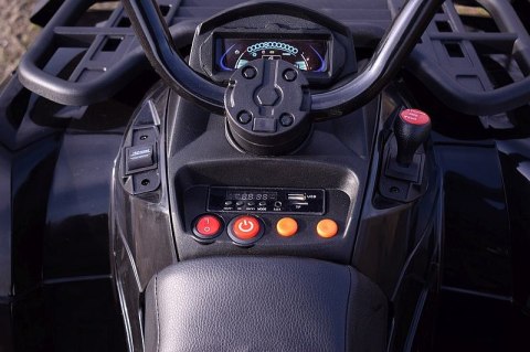 MEGA WIELKI QUAD 24 V, 2X100W, AMORTYZATORY, MIĘKKIE KOŁA, RADIO/0909-24V