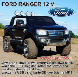 FORD RANGER LICENCJA, MIĘKKIE KOŁA EVA FULL OPCJA 12V