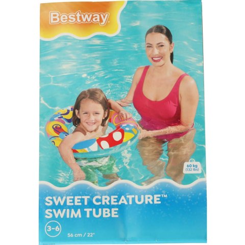 BESTWAY 36013 Kółko do pływania koło dmuchane motylki ślimaki 3-6lat 60kg BESTWAY 36013 Kółko do pływania koło dmuchane motylki ślimaki 3-6lat 60kg
