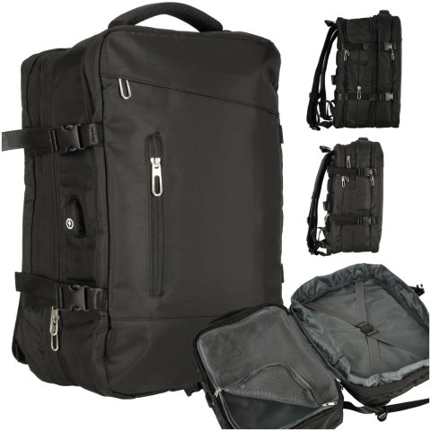 Plecak podróżny na laptopa do samolotu 30 x 45 x 27 cm kabel USB wodoodporny