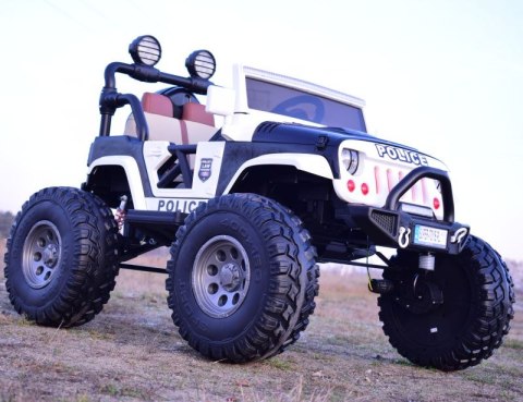 JEEP BUGGY POLICJA MEGA KOŁA Z AMORTYZATORAMI PILOT 4X4, PANEL, PRZESUWANE SIEDZENIE, /SX-1719 JEEP BUGGY POLICJA MEGA KOŁA Z AMORTYZATORAMI PILOT 4X4, PANEL, PRZESUWANE SIEDZENIE, /SX-1719