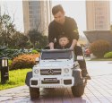 MEGA POJAZD- ORYGINALNY MERCEDES G63, NAPĘD 6X6, MIĘKKIE KOŁA, MIĘKKIE SIEDZENIE, SIEDZENIE DLA RODZICA, 12V 14AH/SX-1888