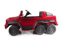 MEGA POJAZD- ORYGINALNY MERCEDES G63, NAPĘD 6X6, MIĘKKIE KOŁA, MIĘKKIE SIEDZENIE, SIEDZENIE DLA RODZICA, 12v14AH, LAKIER, MP4/SX